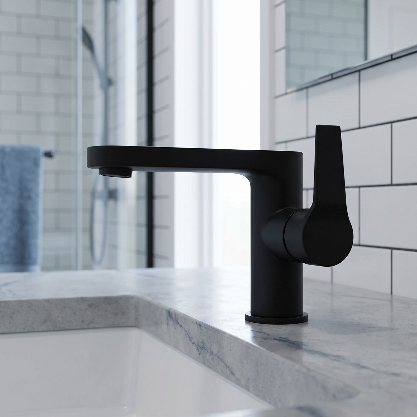 Basin Mixer Cartridge - Matzwarte vervangingsgreep voor wastafelkraan, enkelvoudige hendel