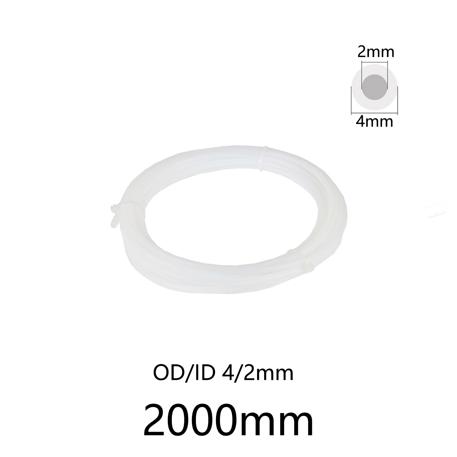 Ptfe Tape Thread - 1 stuk PTFE-buis 4mm buitendiameter 2mm