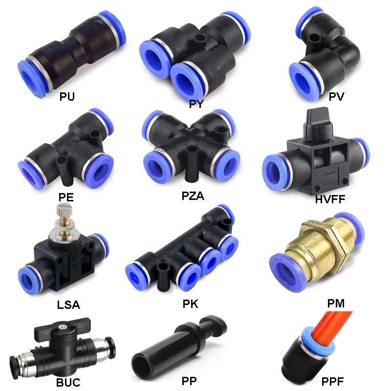 Compression Fitting Brass - Pneumatische fittingen Snelkoppeling Luchtwaterslang Buisconnectoren Kunststof